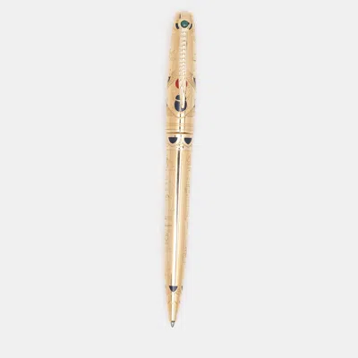 Pre-owned St Dupont 18k Gold Plated Pharaoh Limited Edition Ballpoint Pen