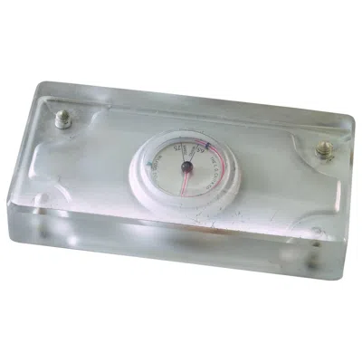 Pre-owned St Dupont 1920s Dental Paperweight Sculpture Glass Slab Temperature Gauge Thermometer In Gray
