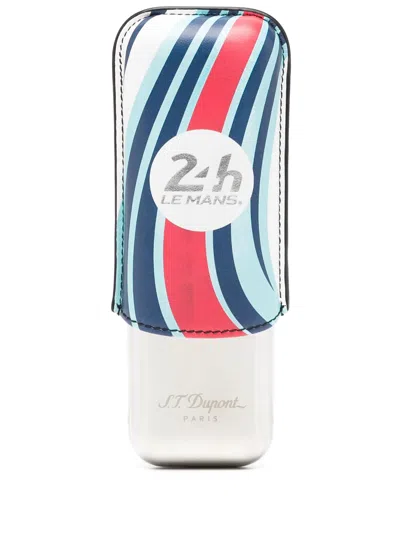 St Dupont 24h Du Mans Double Cigar Case In Silver
