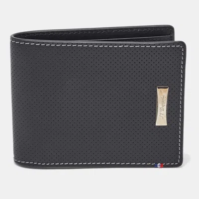 Pre-owned St Dupont Black Perforated Leather Bifold Wallet