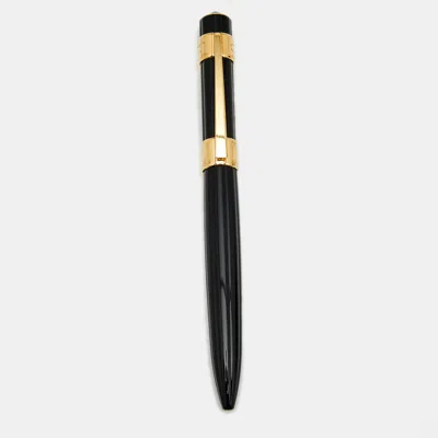 Pre-owned St Dupont Chaumet Black Resin Gold Tone Ballpoint Pen