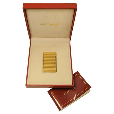 Pre-owned St Dupont Dupont 18ct Gold Plated Briquet De Poche Lighter With Original Box & Papers