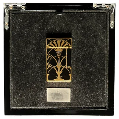 Pre-owned St Dupont Dupont Ligne 2 Lacquer American Art Deco (chrysler Building) Lighter In Gold