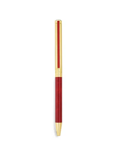 St Dupont Engraved Ballpoint Pen In Red