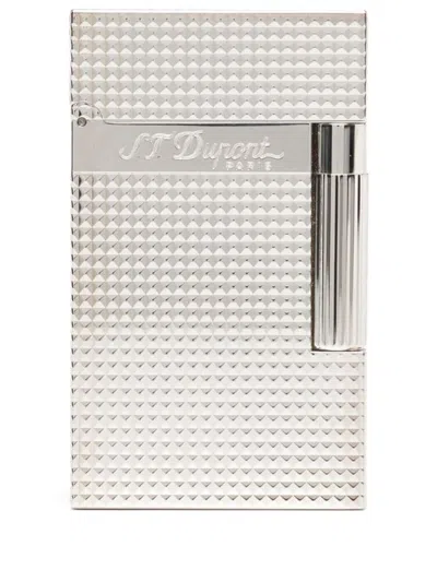 St Dupont Engraved-logo Detail Lighter In 银色