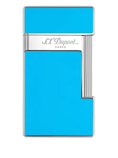 St Dupont Engraved-logo Lighter In Blue
