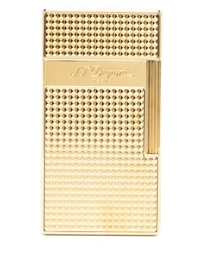 St Dupont Engraved-logo Lighter In Gold