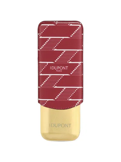 St Dupont Firehead Pattern Leather-case Cigar Holder In White