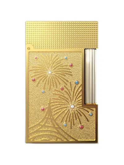St Dupont Firework Gold Lighter In Neutral
