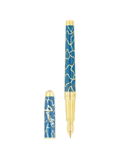 St Dupont Fountain Nib Pen In Blue