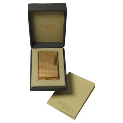 Pre-owned St Dupont Gold Plated S.t. Dupont Ligne 1 Lighter, Art Deco, France, Circa 1970s In Brown