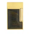 St Dupont Gold-plated Stone Of Fortune Quartz Falcon's Eye Ligne 2 Lighter In Gold