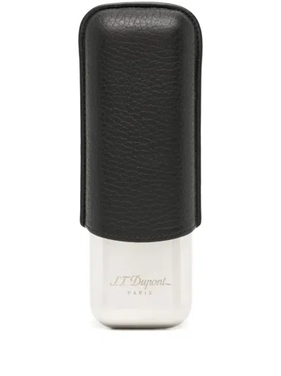 St Dupont Grained-leather Cigar Case In Blue