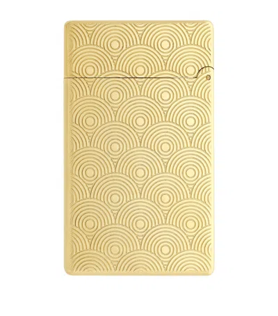 St Dupont Initial Guilloche Golden Lighter