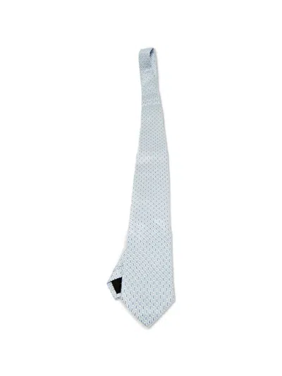 Pre-owned St Dupont Jacquard Silk Tie In Blue