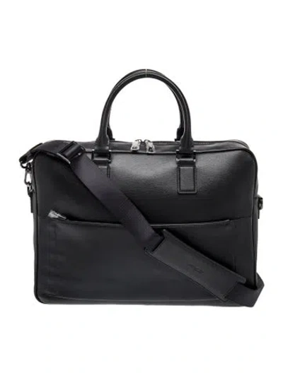 Pre-owned St Dupont Leather Briefcase In Black