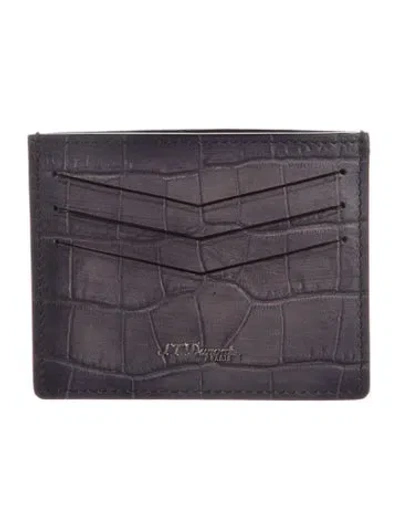 Pre-owned St Dupont Leather Card Holder In Purple