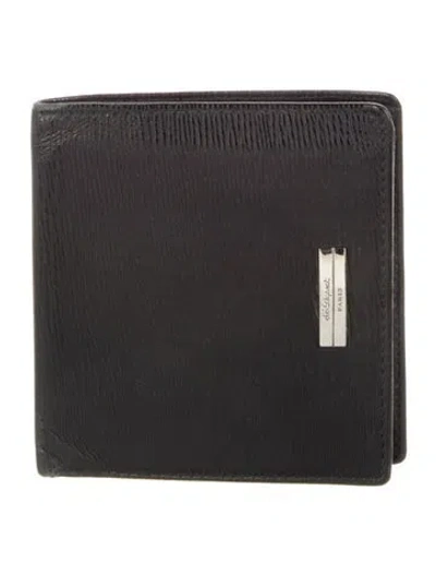 Pre-owned St Dupont Leather Compact Wallet In Black