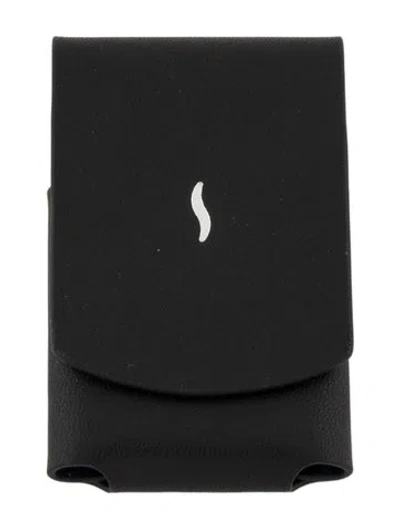 Pre-owned St Dupont Leather Minijet Lighter Case In Black