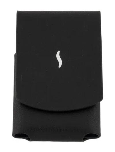 Pre-owned St Dupont Leather Minijet Lighter Case In Black