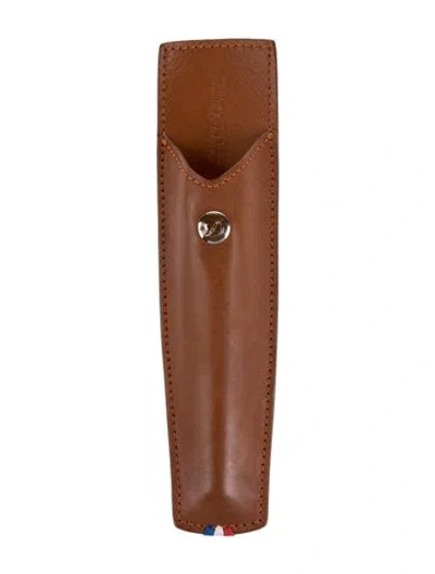 Pre-owned St Dupont Leather Pen Pouch In Brown
