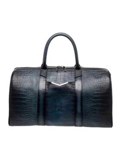 Pre-owned St Dupont Leather Weekender Bag In Blue