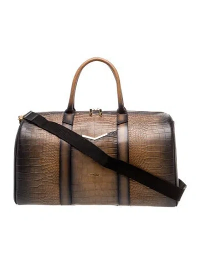 Pre-owned St Dupont Leather Weekender Bag In Neutral