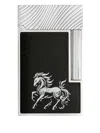 St Dupont Ligne 2 Horse Motif Lighter In Black