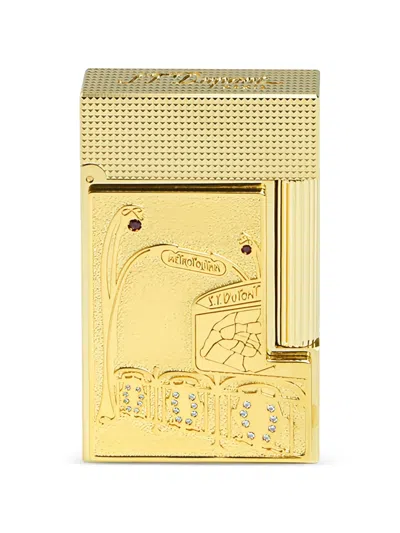 St Dupont Ligne 2 Metropolitan Lighter In Gold
