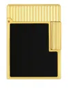 St Dupont Ligne 2 Ribbed Lighter In Gold
