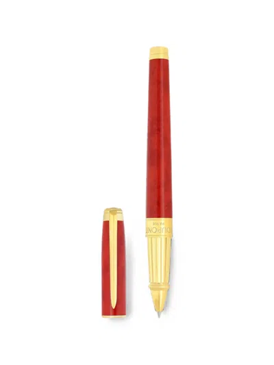 St Dupont Line D Eternity Fluted Pen In Red