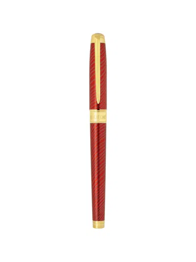 St Dupont Line D Eternity Striped Fountain Pen In Red