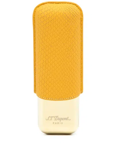 St Dupont Logo-engraved Cigarette Case In Yellow