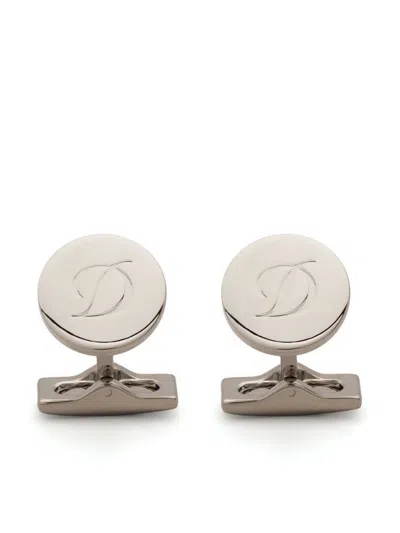 St Dupont Logo-engraved Cufflinks In Silver
