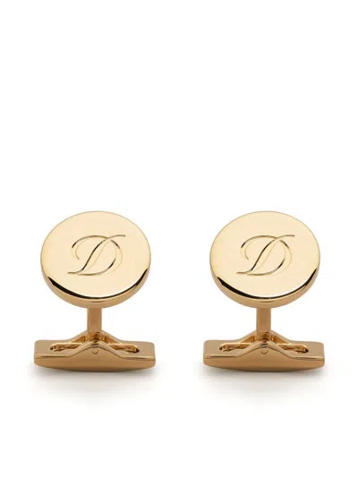 St Dupont Logo-engraved Cufflinks In Gold