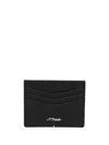 St Dupont Logo-lettering Leather Card Holder In Black