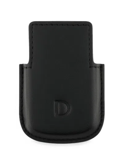 St Dupont Logo-embossed Leather Lighter Case In Black