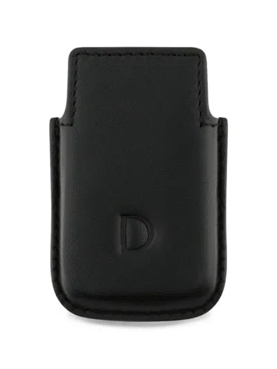 St Dupont Logo-embossed Leather Lighter Case In Black