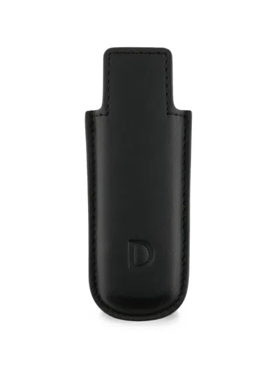 St Dupont Logo-embossed Leather Lighter Case In Black