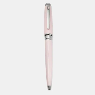 Pre-owned St Dupont Mini Olympio Pink Lacquer Silver Tone Ballpoint Pen