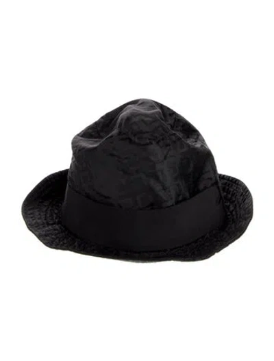 Pre-owned St Dupont Nylon Pattern Print Bucket Hat In Black
