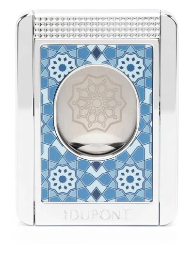 St Dupont Patterned Cigar Cutter In Blue