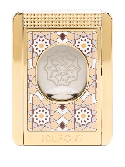 St Dupont Patterned Cigar Cutter In Yellow