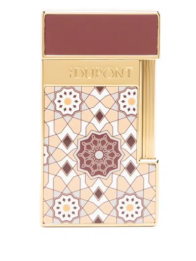 St Dupont Patterned Lighter In Gold