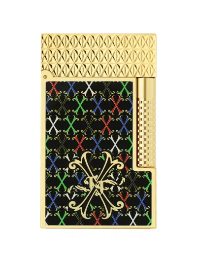 St Dupont Patterned Lighter In Gold