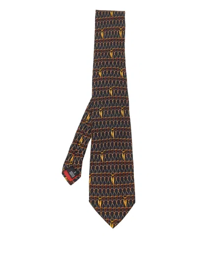 Pre-owned St Dupont Patterned Silk Tie