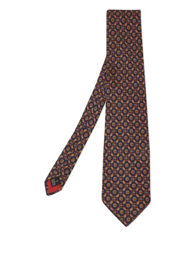 Pre-owned St Dupont  Patterned Silk Tie In Blue