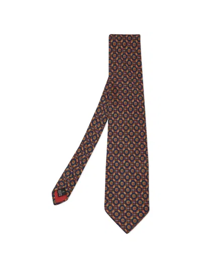 Pre-owned St Dupont Printed Silk Tie In Blue