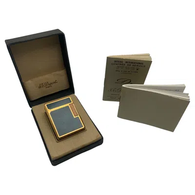 Pre-owned St Dupont S.t Dupont Rare Gold Plated Green Laque De Chine Ligne 1 Lighter