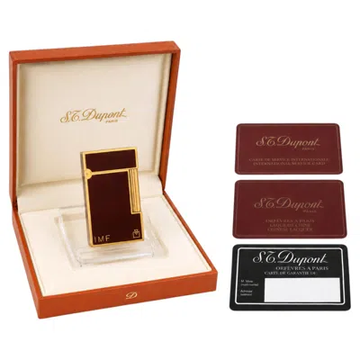 Pre-owned St Dupont Rare Vintage Dupont Ligne 1 Br Burgundy Laque De Chine Imf Presentation Lighter In Red